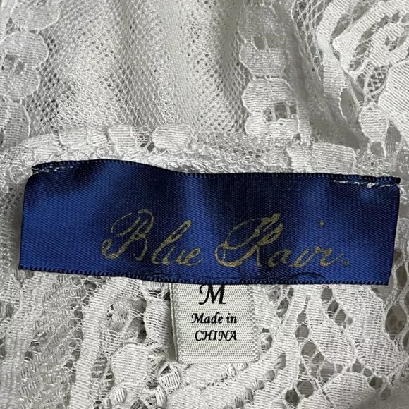 Lace Cover Up White M Fringe Bell Half Sleeve Long Embroidered Boho Hippie Beach - Picture 7 of 8